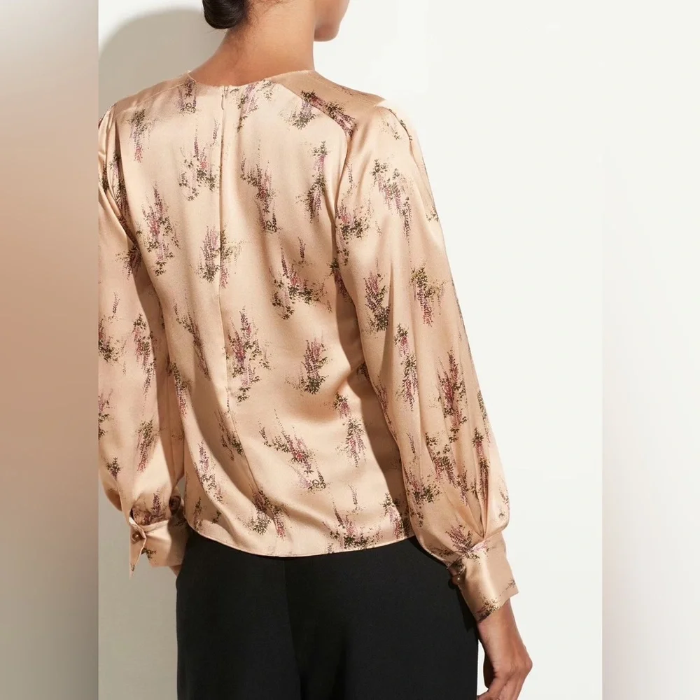 NWT Vince Wisteria Silk Mock Neck Blouse - Picture 6 of 7